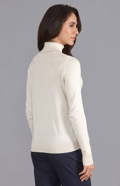 Womens Ultra-Fine Cotton Roll Neck Long Sleeve Jumper