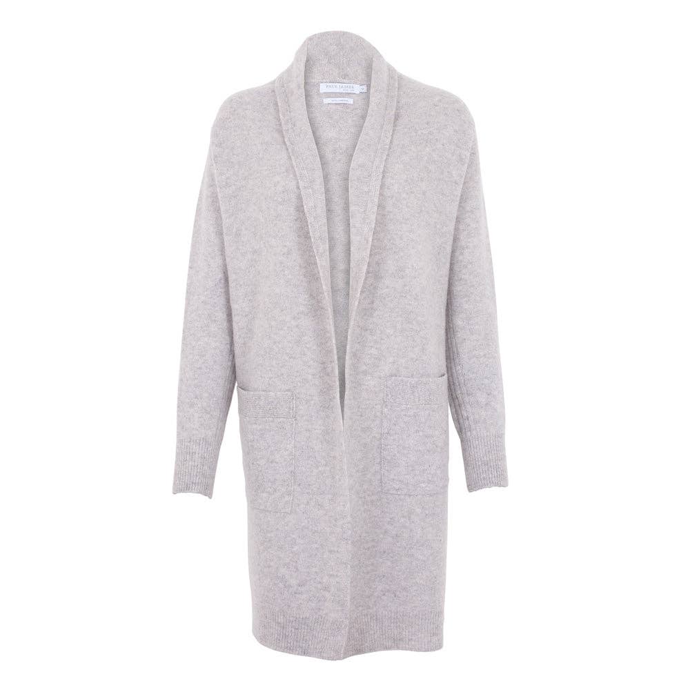 Womens Pure Lambswool Long Line Cardigan with Pockets