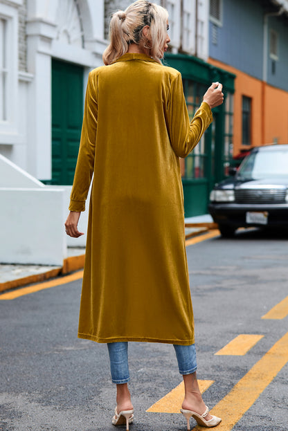 Espanador longo com bolso frontal aberto de veludo verde