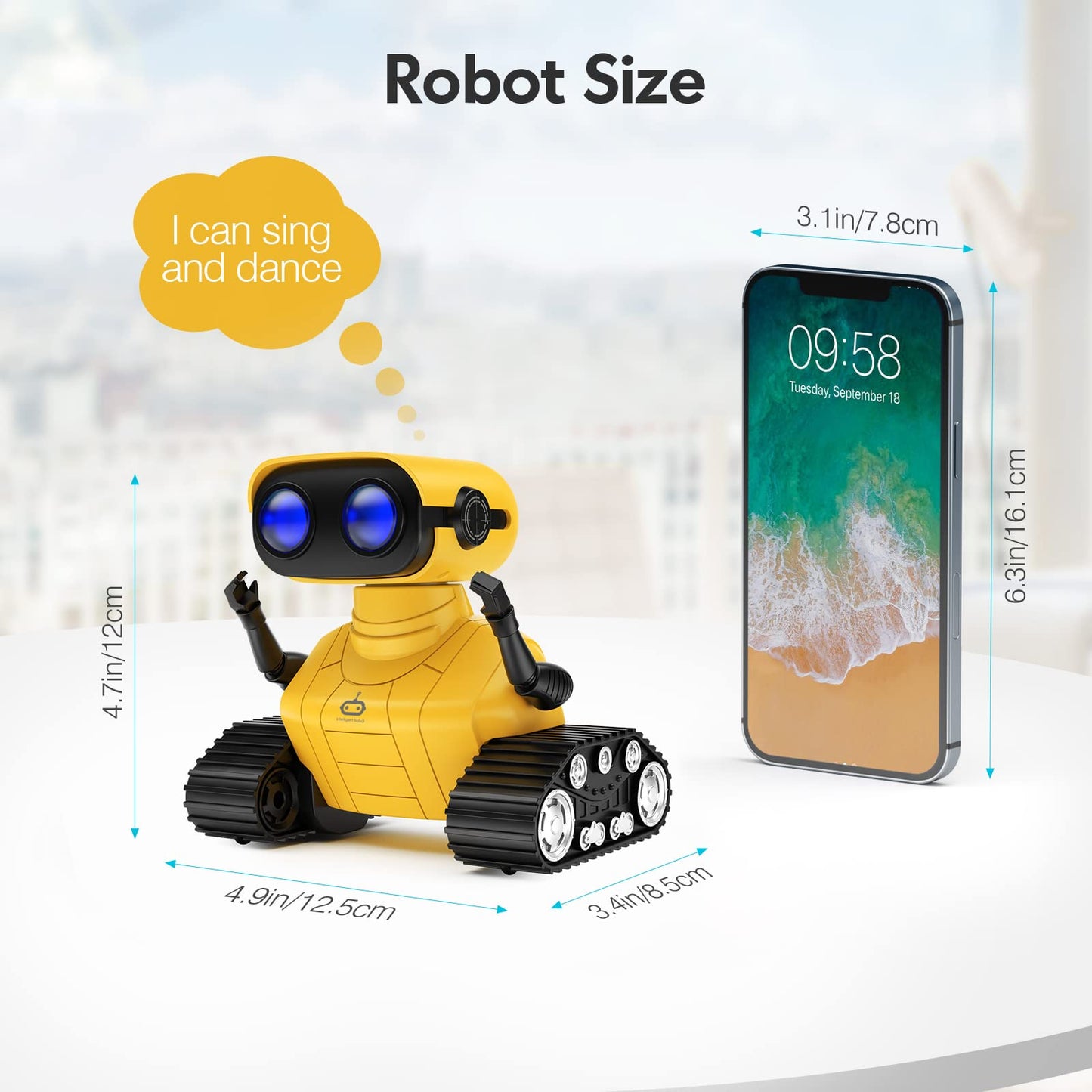 ALLCELE Robot Toys, Rechargeable Kids RC Robots for Girls & Boys