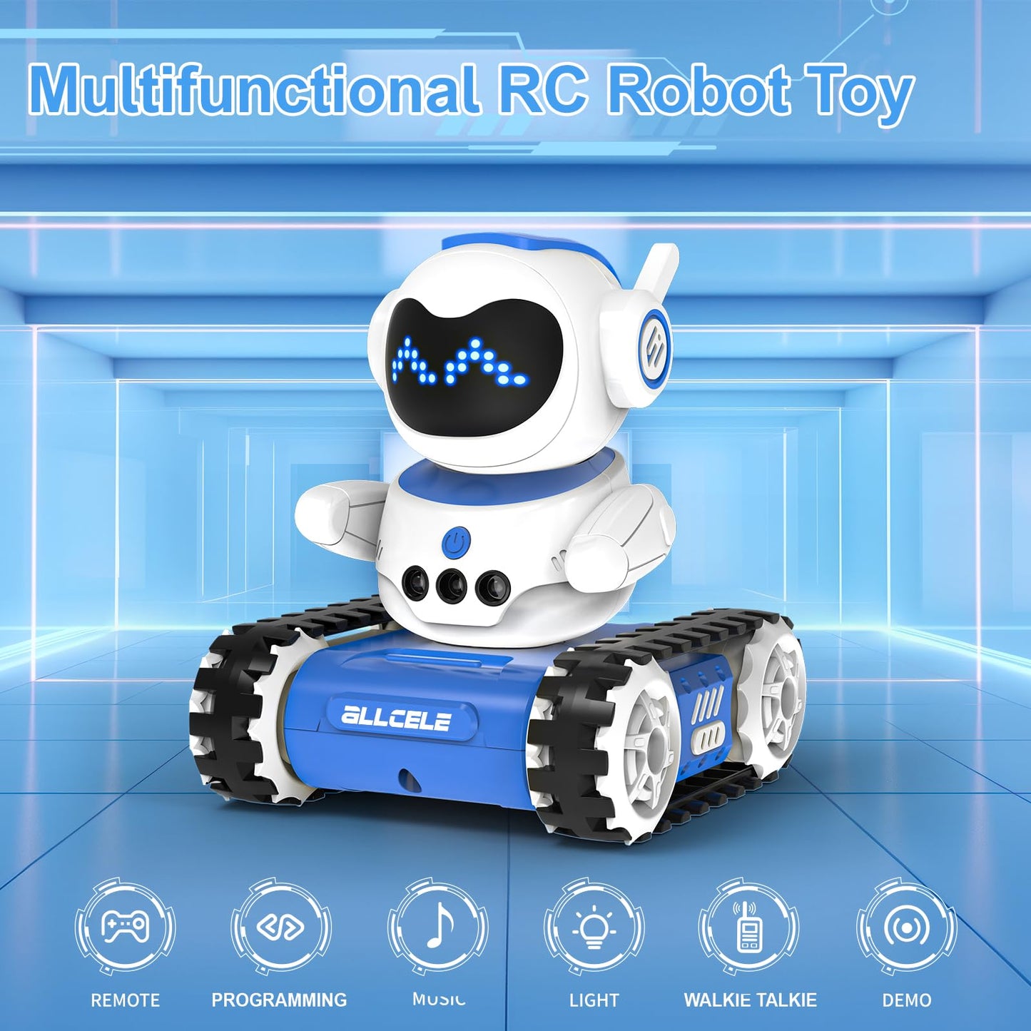 ALLCELE Robot Toys, Rechargeable Kids RC Robots for Girls & Boys