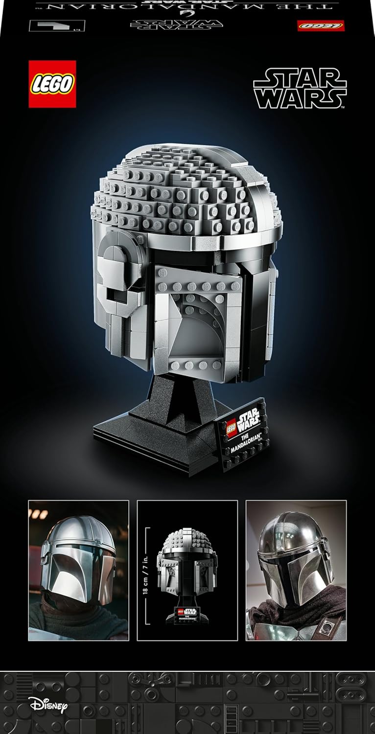 LEGO Star Wars The Mandalorian Helmet Model Building Kit, Collectible Display Set for Adults