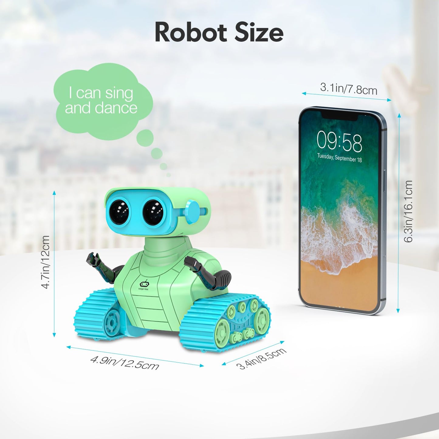 ALLCELE Robot Toys, Rechargeable Kids RC Robots for Girls & Boys