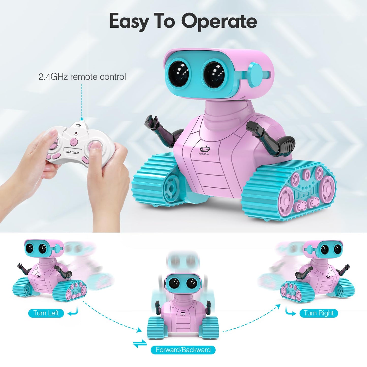 ALLCELE Robot Toys, Rechargeable Kids RC Robots for Girls & Boys