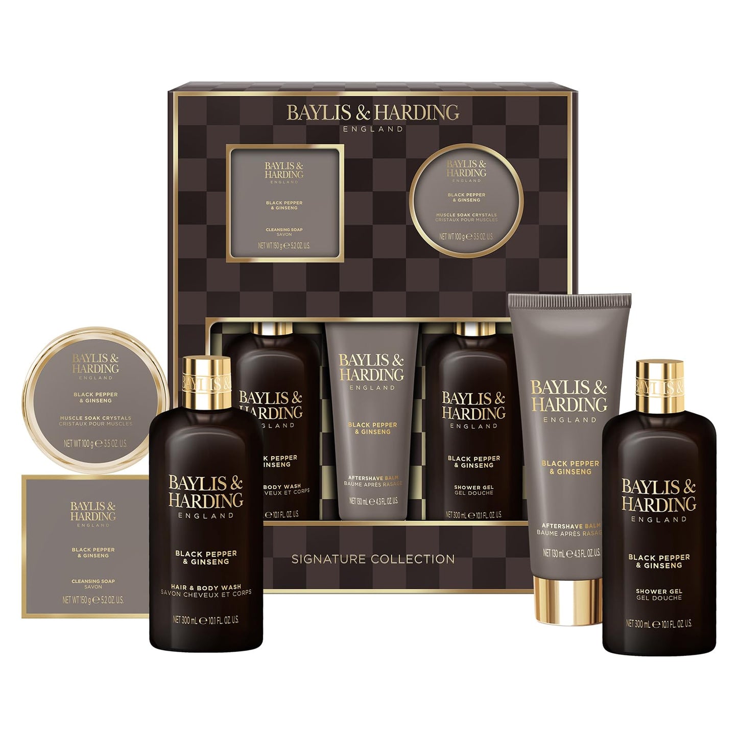 Baylis & Harding Black Pepper & Ginseng Men's Luxury Wash  Gift Set - Vegan Friendly (Pack of 1)