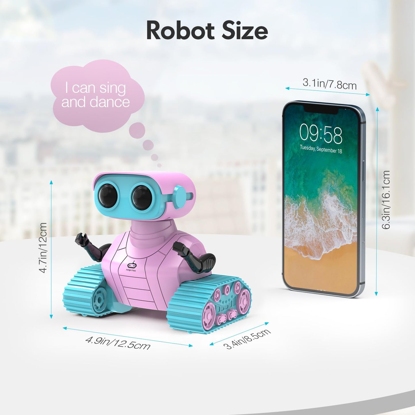 ALLCELE Robot Toys, Rechargeable Kids RC Robots for Girls & Boys