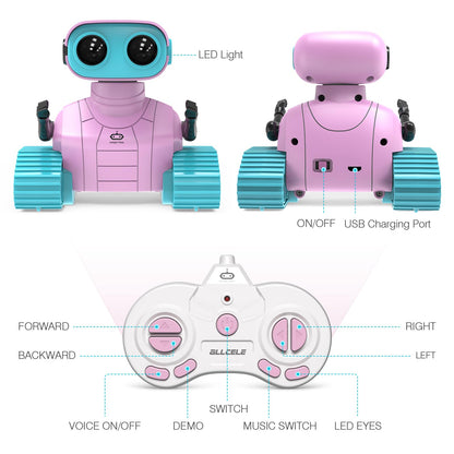 ALLCELE Robot Toys, Rechargeable Kids RC Robots for Girls & Boys