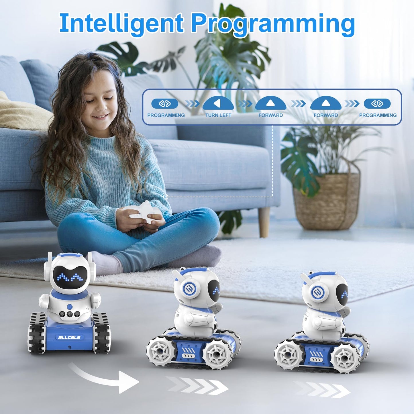 ALLCELE Robot Toys, Rechargeable Kids RC Robots for Girls & Boys