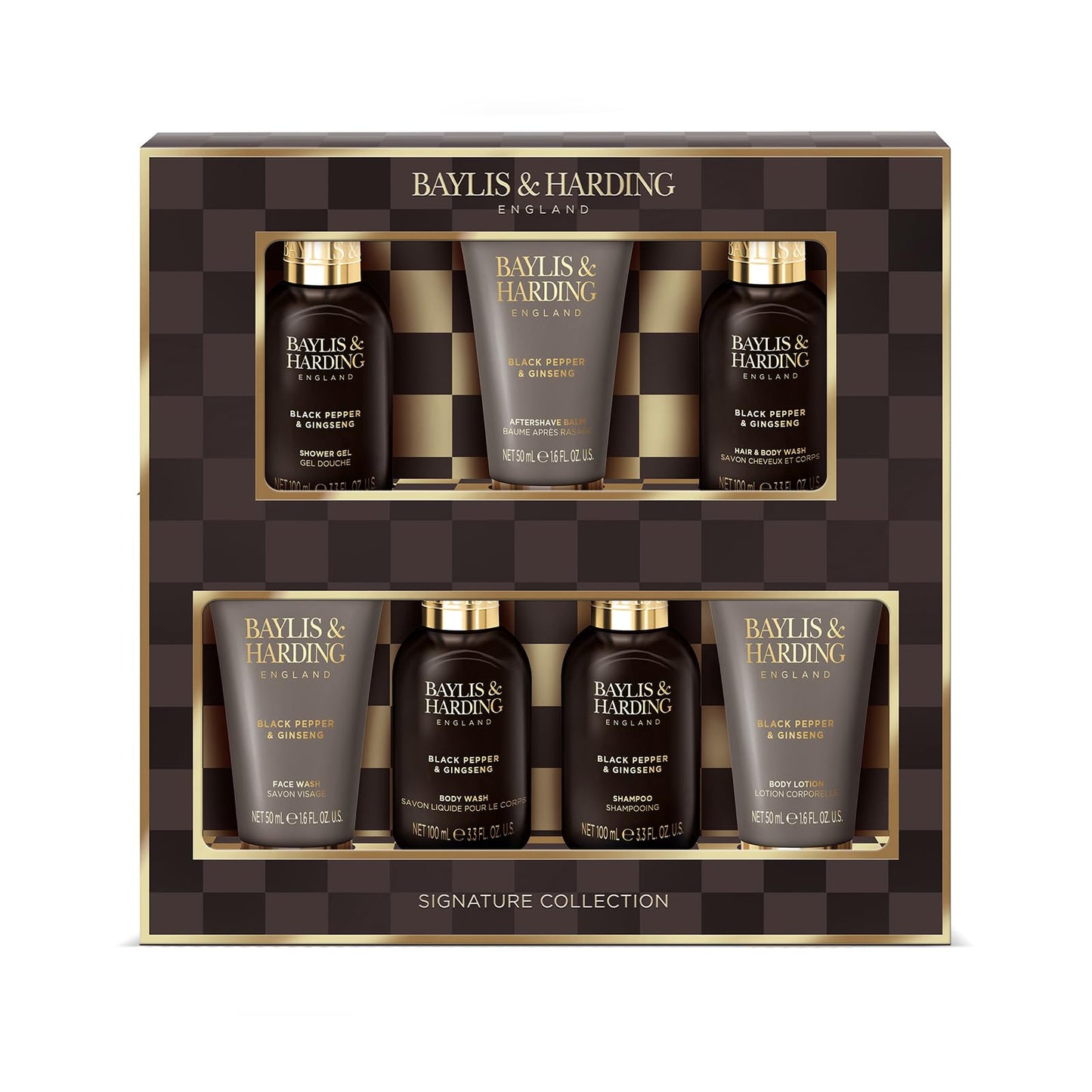 Baylis & Harding Black Pepper & Ginseng Men's Luxury Wash  Gift Set - Vegan Friendly (Pack of 1)