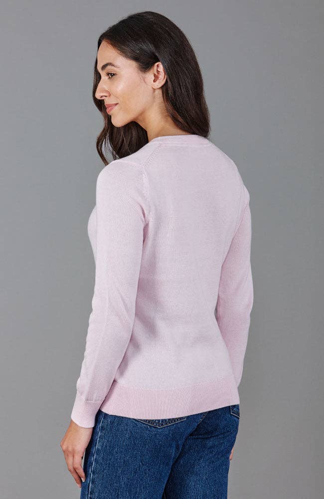 Womens 100% Cotton Crew Neck Jumper