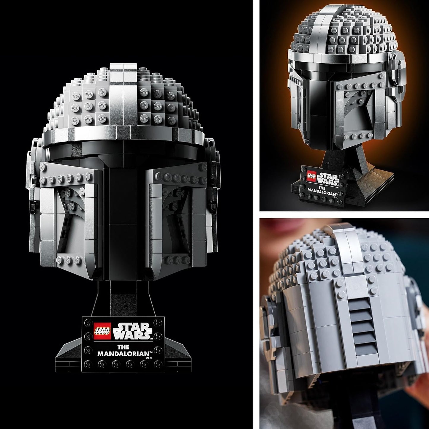 LEGO Star Wars The Mandalorian Helmet Model Building Kit, Collectible Display Set for Adults