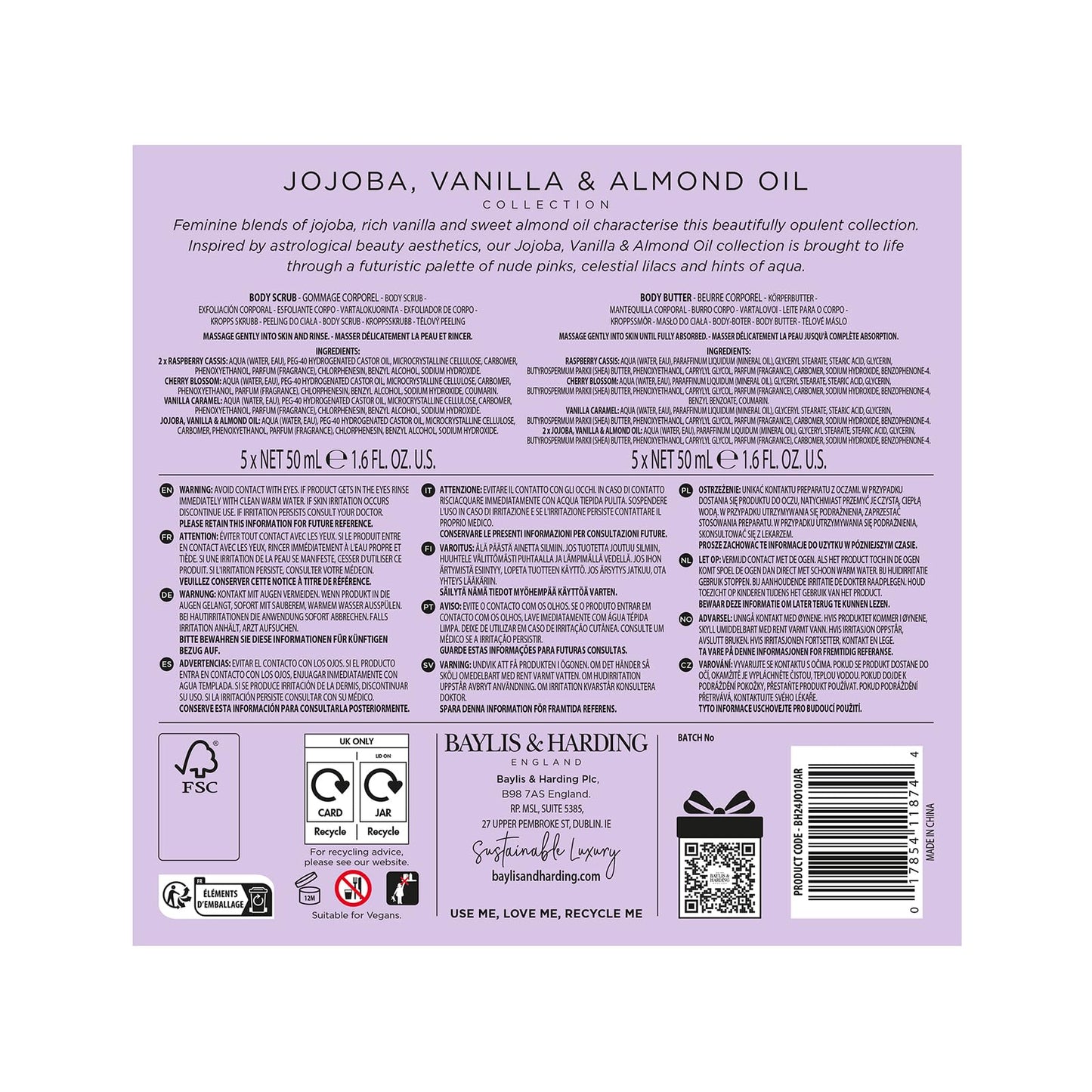 Baylis & Harding Jojoba, Vanilla & Almond Oil Ultimate Bathing Large Gift Set (Pack of 1) - Vegan Friendly