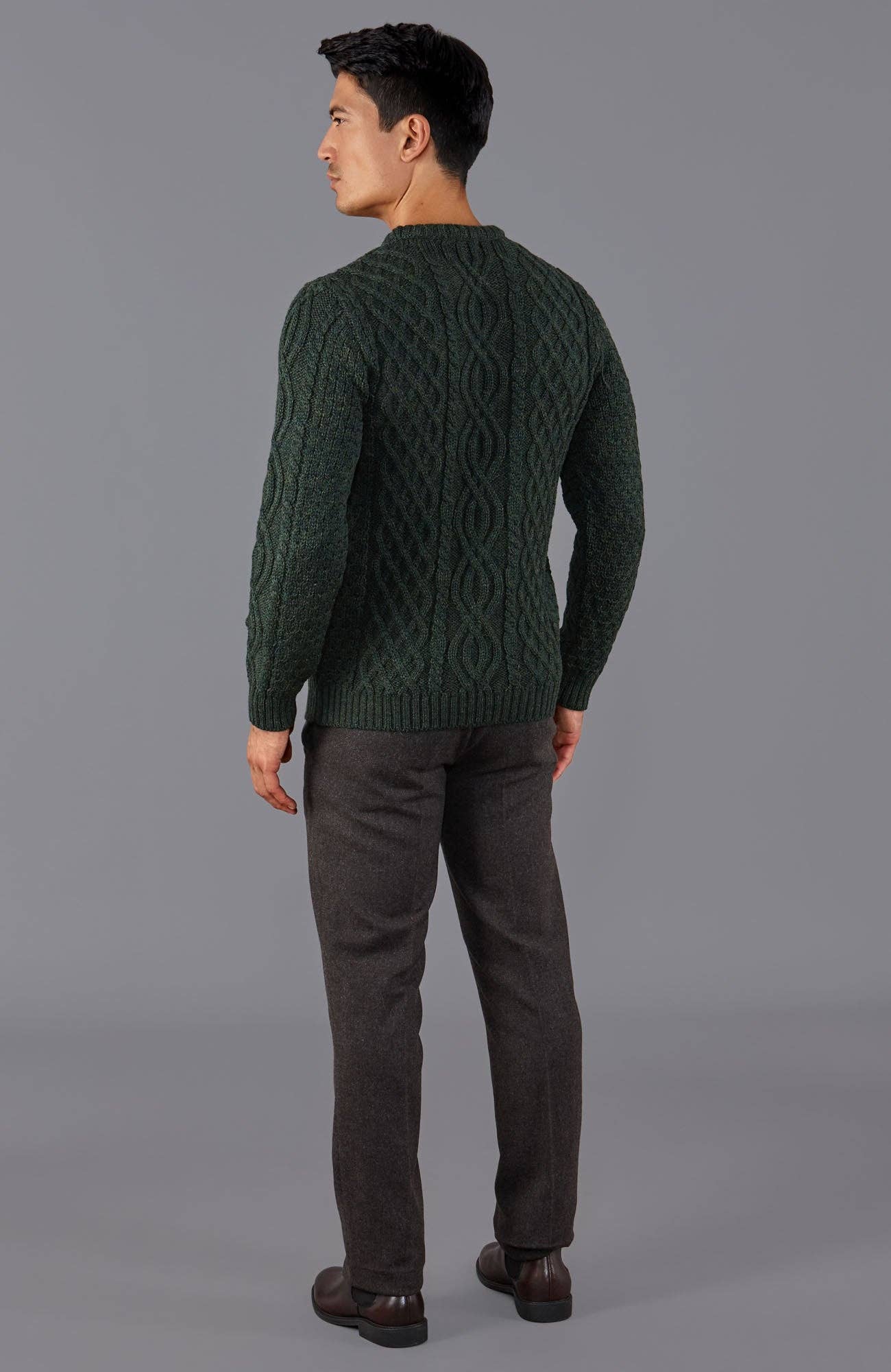 Mens Jarvis 100% British Wool Aran Cable Sweater