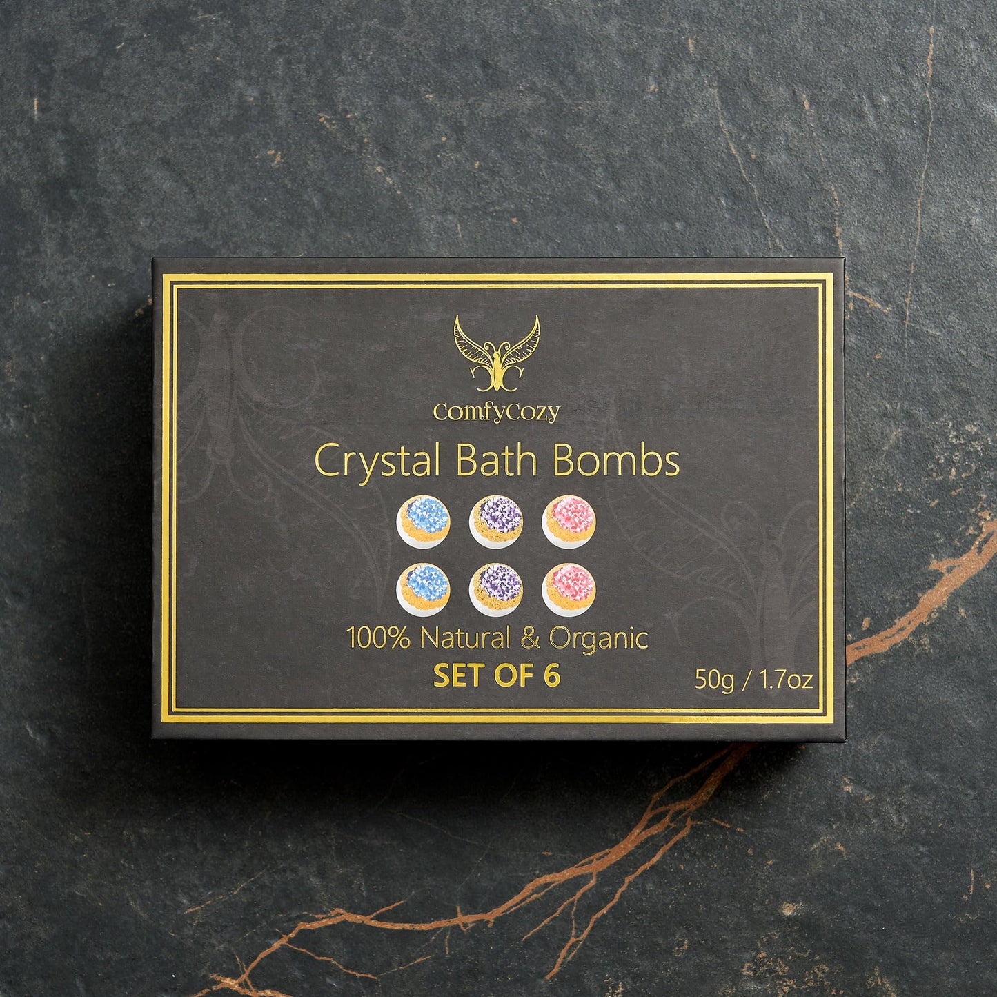 ComfyCozy Crystal Bath Bombs Luxury Gift Set