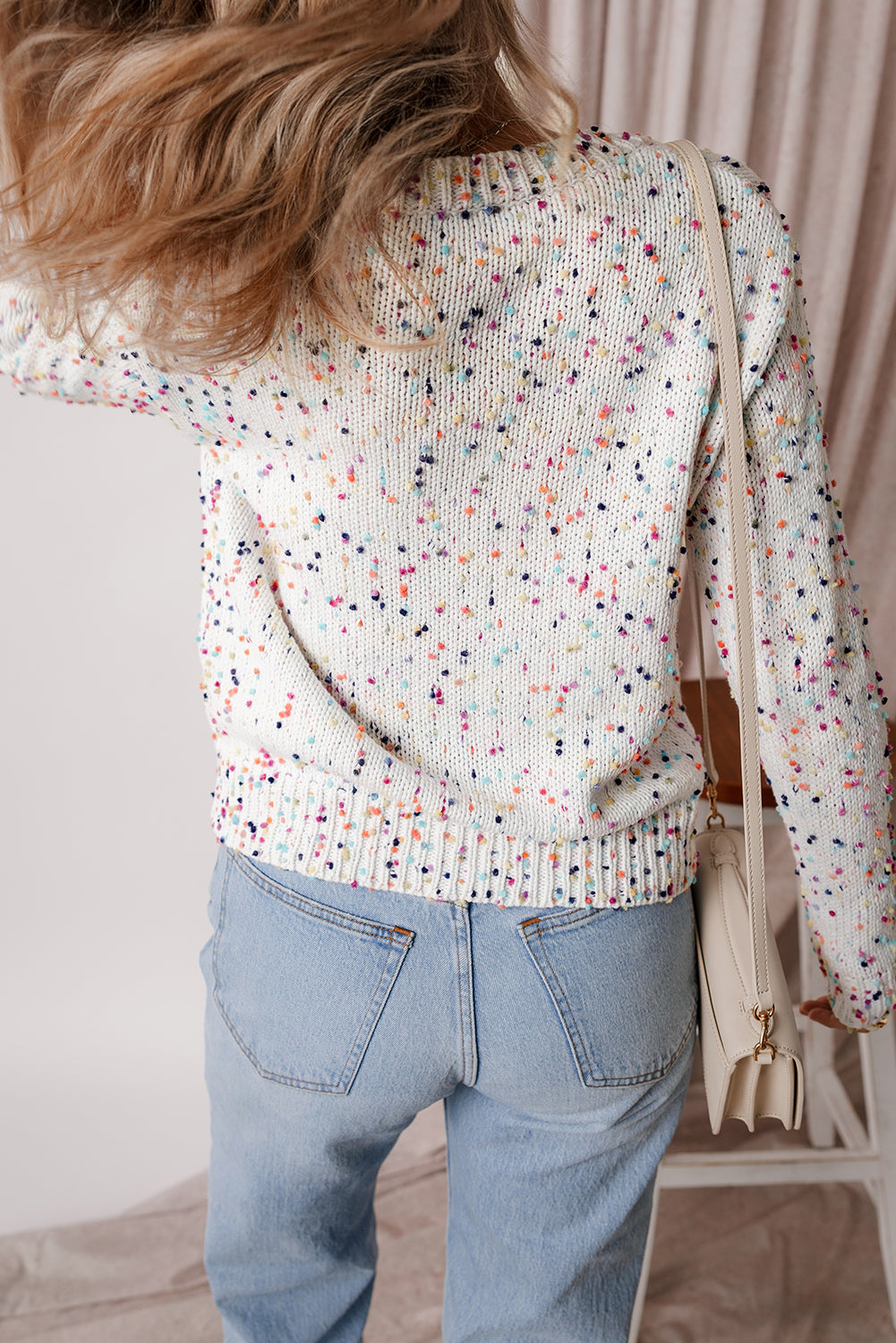 Black Multicolor Confetti Sweater Cardigan