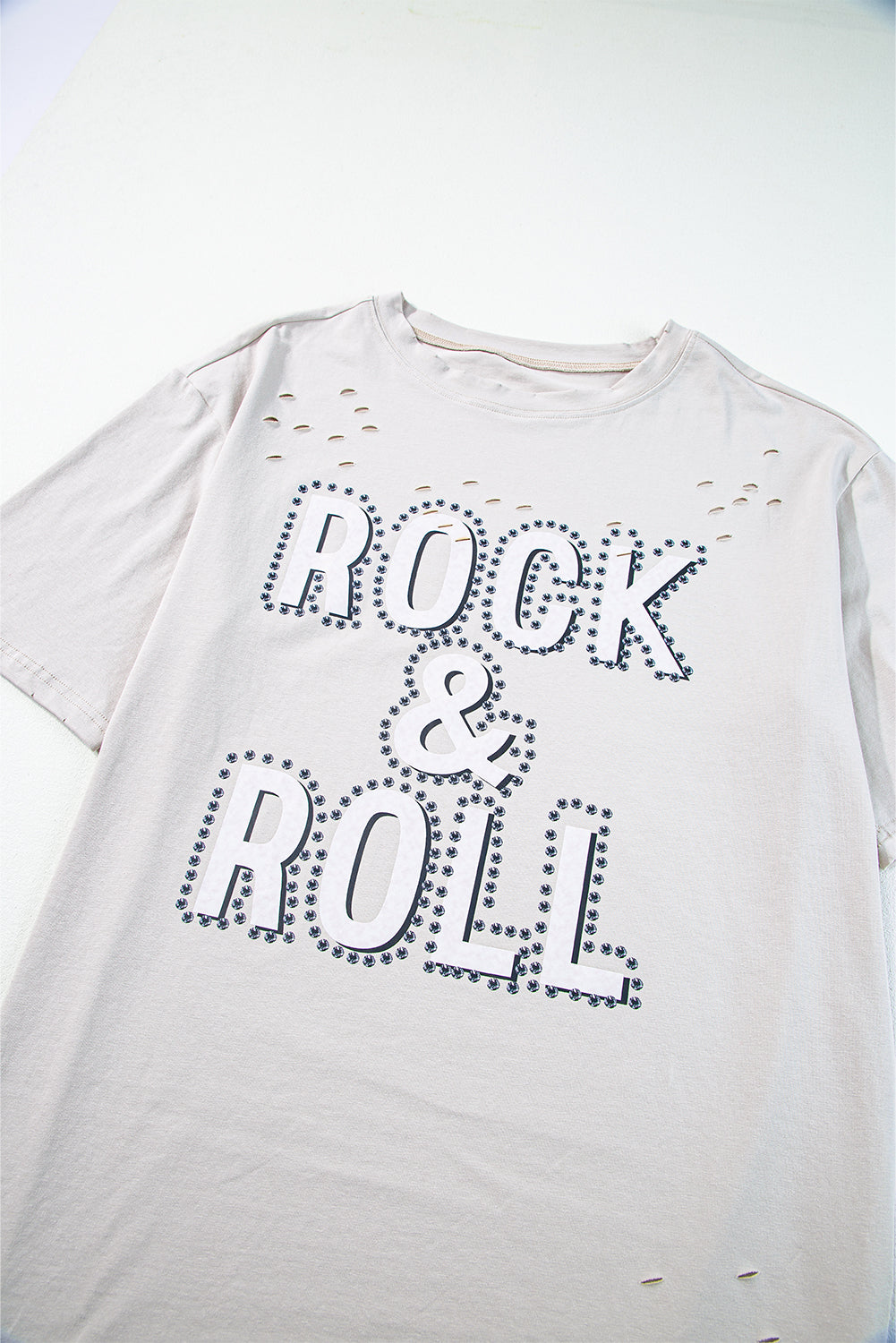 T-shirt vintage gris vieilli à graphique Rock &amp; Roll