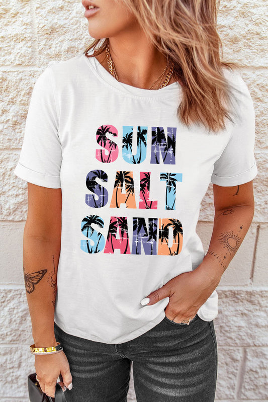 T-shirt graphique Cocotier blanc SUN SALT SAND