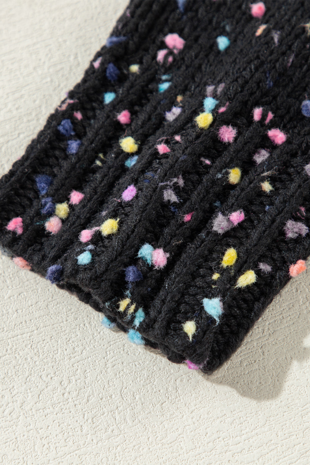 Black Multicolor Confetti Sweater Cardigan