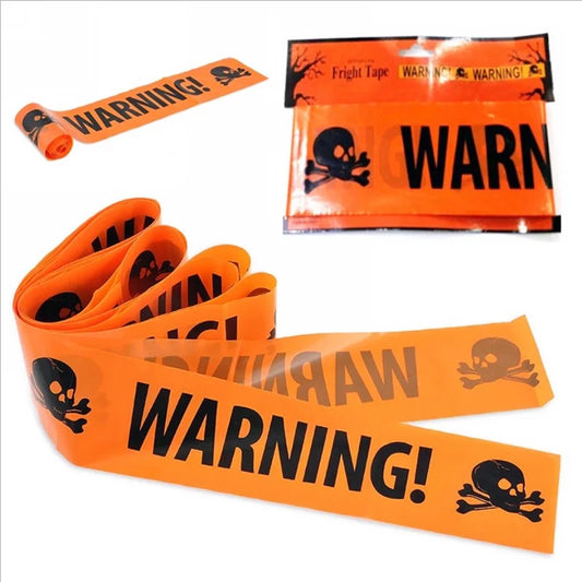 Halloween Props Window Prop Warning line Plastic Skull Head Warning Tape Signs