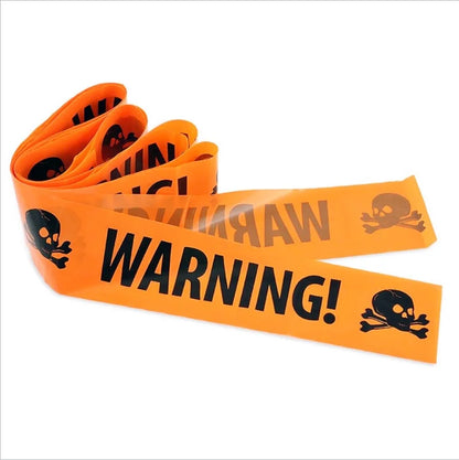 Halloween Props Window Prop Warning line Plastic Skull Head Warning Tape Signs