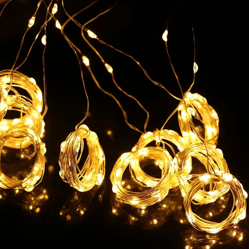 Christmas Lights Curtain Garland