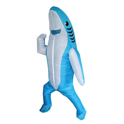 Cute Unique Standing Shark Design Inflatable Suit, Halloween Inflatable Costume