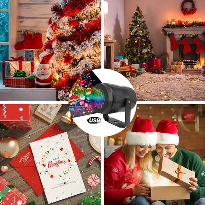 Snowflake Christmas Laser Projector Light,16 patterns Waterproof Rotating Christmas LED