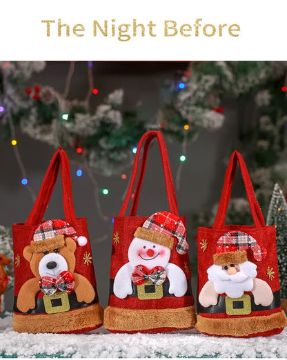 Christmas Gift Bag Linen Cloth