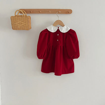 Long Sleeve Sweet Solid Color  Christmas Outfit