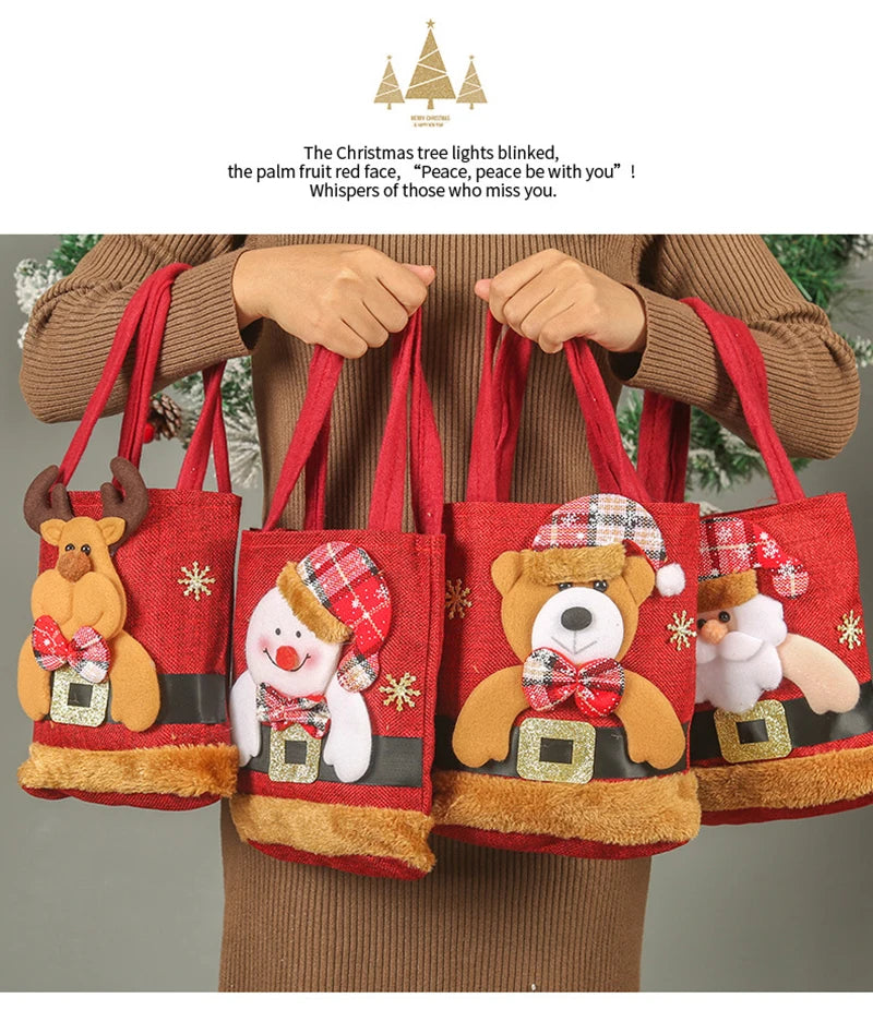 Christmas Gift Bag Linen Cloth