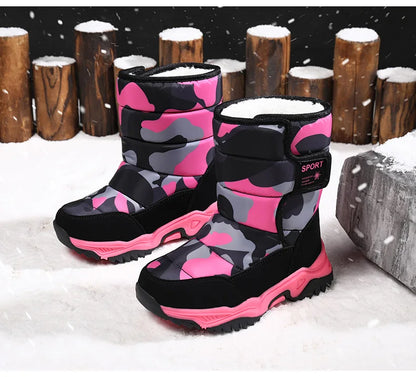 Winter Children Shoes Plush Waterproof Fabric Non-Slip