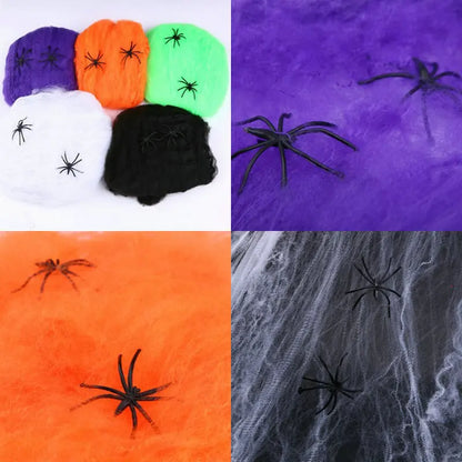 Halloween Black Scary Giant Spider Huge Spider Web Halloween Decor