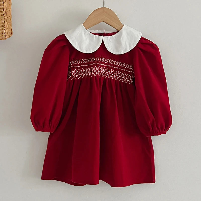 Long Sleeve Sweet Solid Color  Christmas Outfit