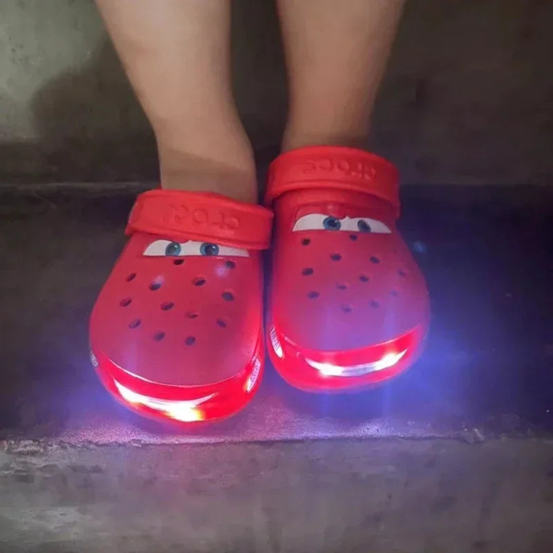 Disney Lightning Mcqueen Pixar flashing light Crocs