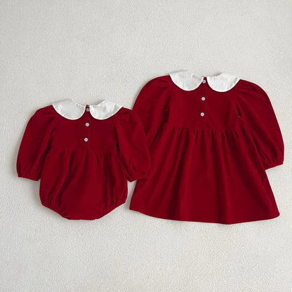 Long Sleeve Sweet Solid Color  Christmas Outfit