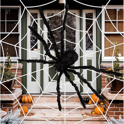 Halloween Black Scary Giant Spider Huge Spider Web Halloween Decor