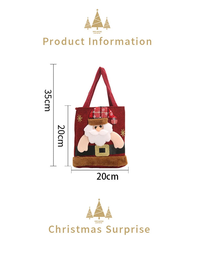 Christmas Gift Bag Linen Cloth