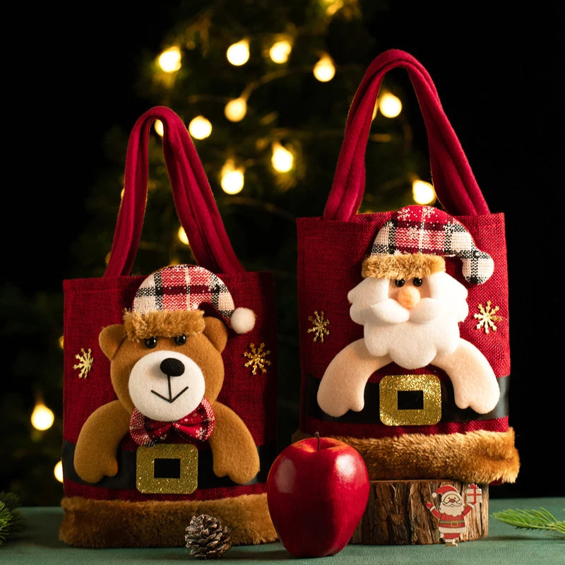 Christmas Gift Bag Linen Cloth