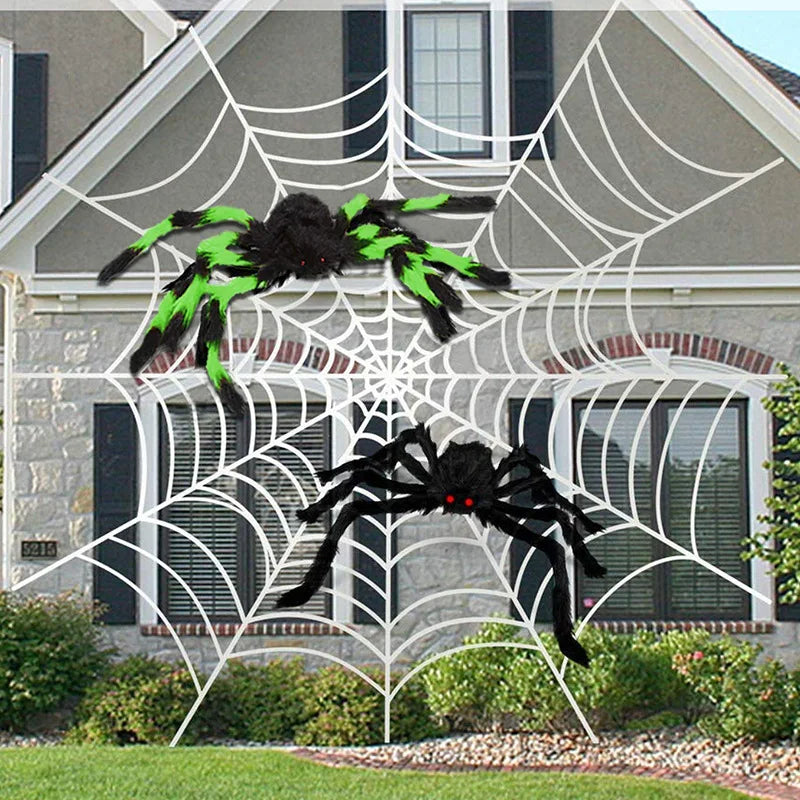 Halloween Black Scary Giant Spider Huge Spider Web Halloween Decor