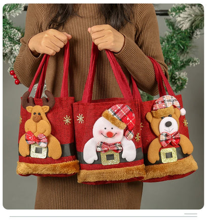 Christmas Gift Bag Linen Cloth