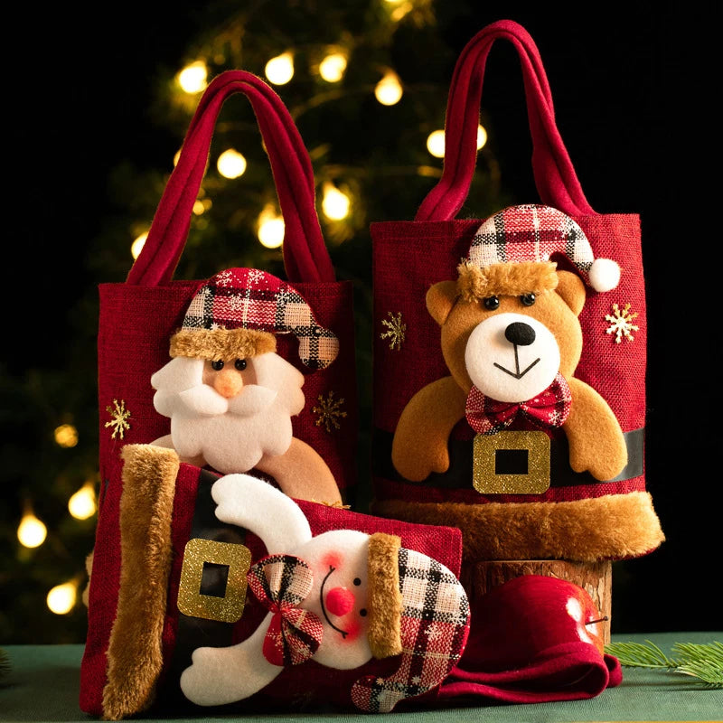 Christmas Gift Bag Linen Cloth