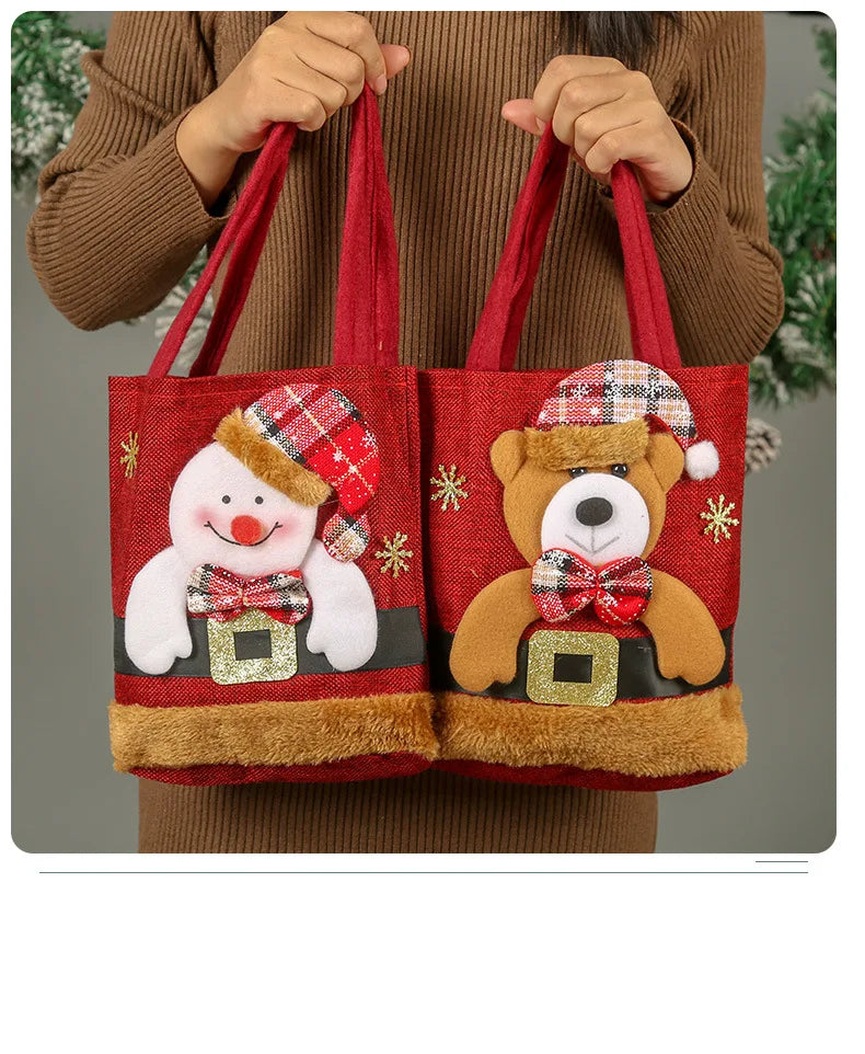 Christmas Gift Bag Linen Cloth