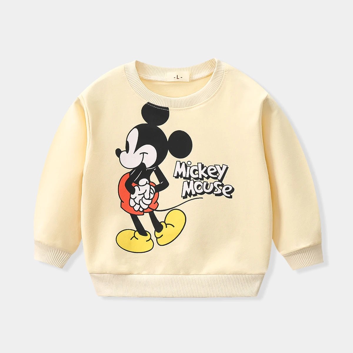 Disney Mickey Children' Tracksuit Cartoon Long Sleeve Crewneck Hoodies + Pants Two Piece Set