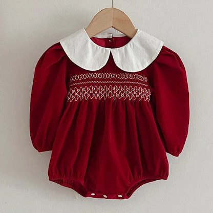 Long Sleeve Sweet Solid Color  Christmas Outfit