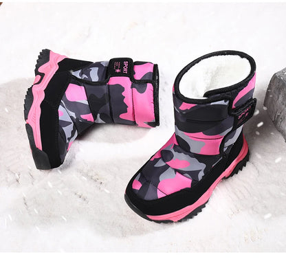 Winter Children Shoes Plush Waterproof Fabric Non-Slip