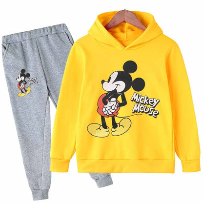 Mickey Crew Long Sleeve Cartoon Hoodies Set