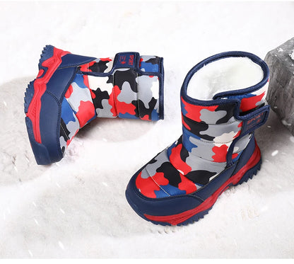 Winter Children Shoes Plush Waterproof Fabric Non-Slip