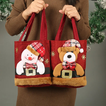 Christmas Gift Bag Linen Cloth