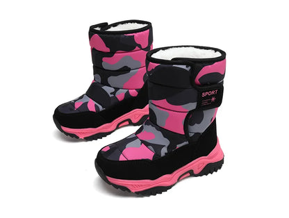 Winter Children Shoes Plush Waterproof Fabric Non-Slip