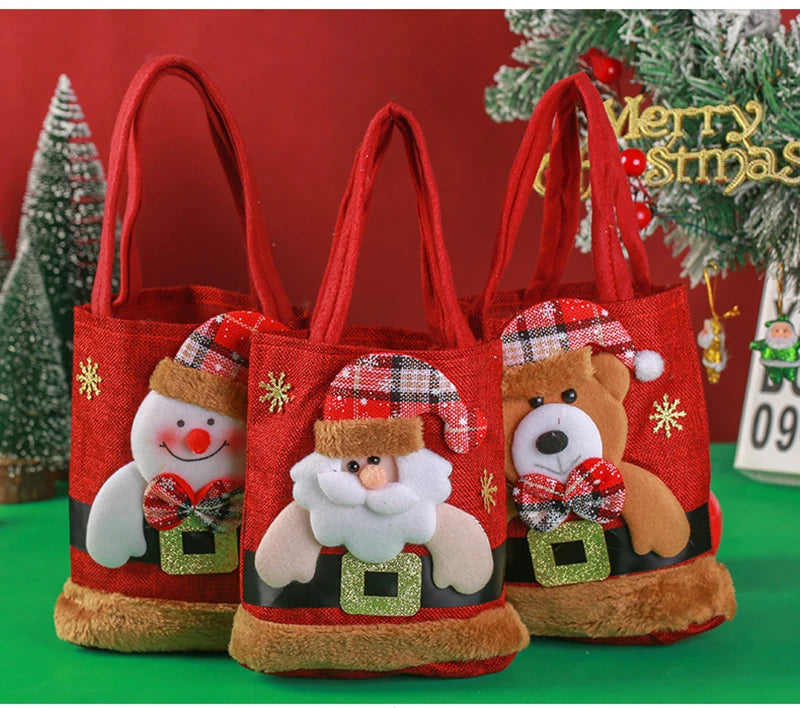 Christmas Gift Bag Linen Cloth